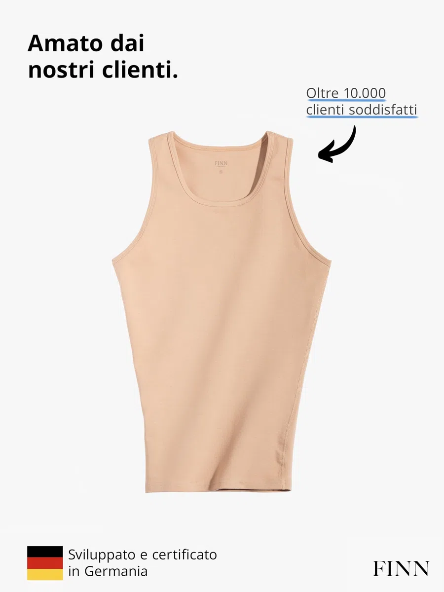 FINN Canotta Dimagrante Uomo - Canottiera Snellente Senza Maniche in Cotone - Maglia compressiva Body Shaper per Una Pancia più Piatta