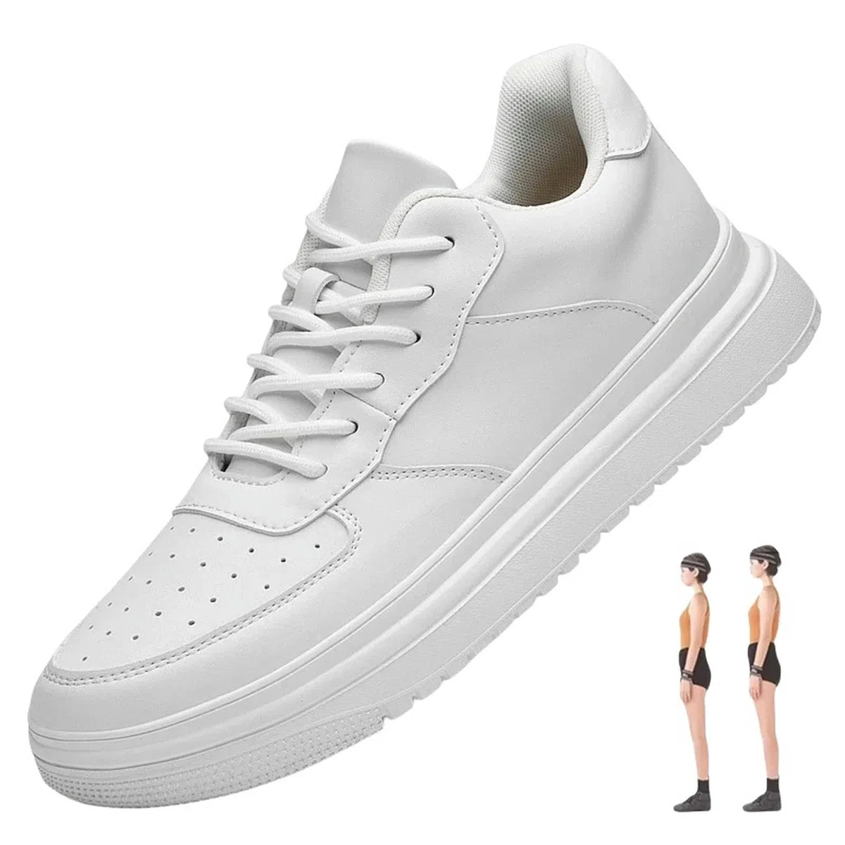 Scarpe Sportive Sneaker Man Elevator Scarpe Altezza Aumentare Shole 8 Cm Scarpe più Alte Bianche Uomini Leisure Comode Sport Traspiranti