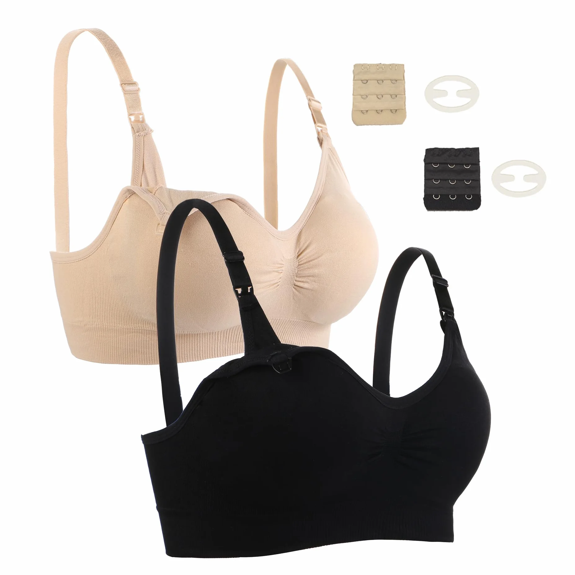 Confezione da 2 reggiseni per allattamento al seno, senza ferretto e senza cuciture