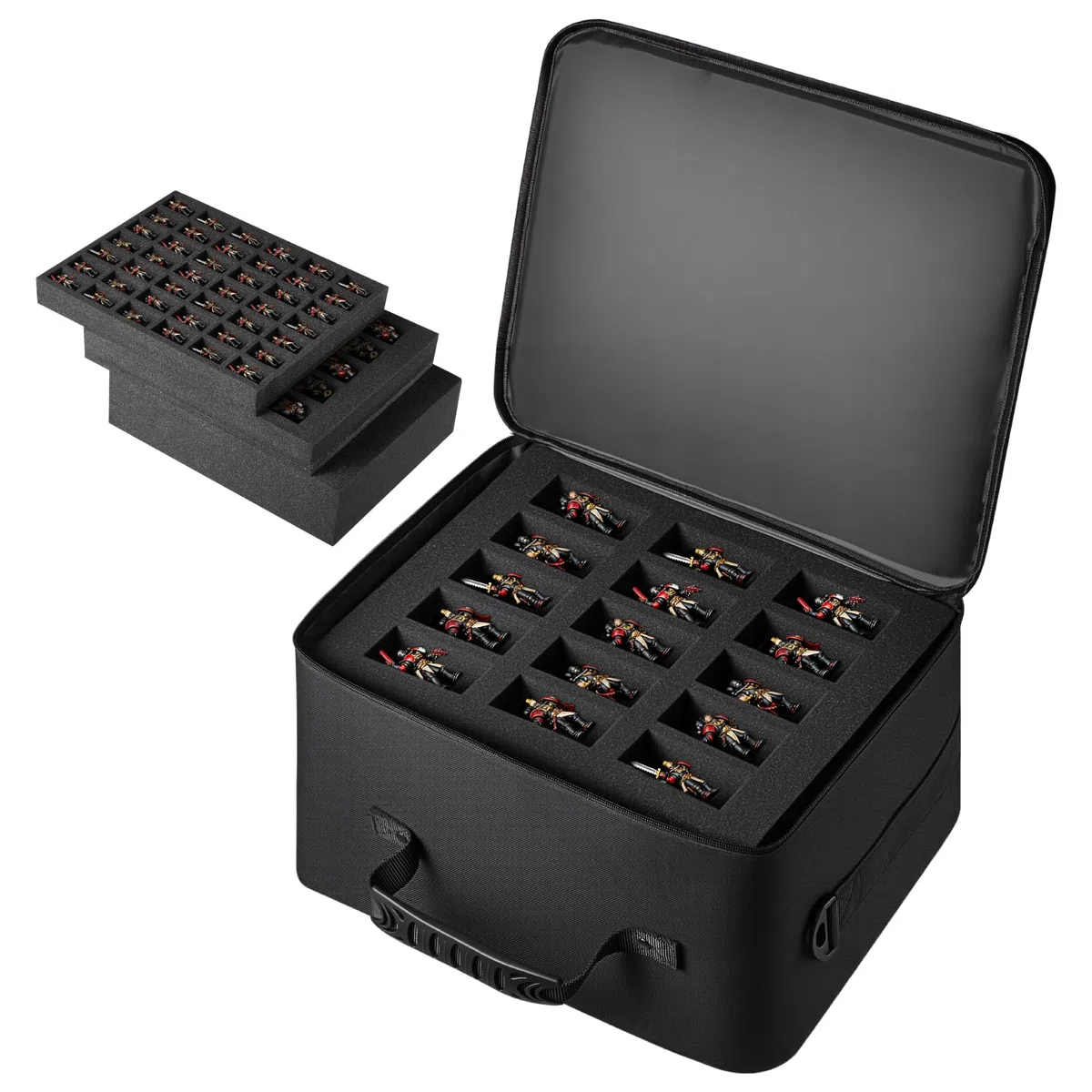 VEVOR Borsa Porta Miniature per Warhammer 380 x 320 x 220 mm, in Imbottitura in Schiuma con Tracolla Regolabile, 3 Strati di Schiuma per un'Ampia Capacità di Stoccaggio (Miniature Non Incluse)