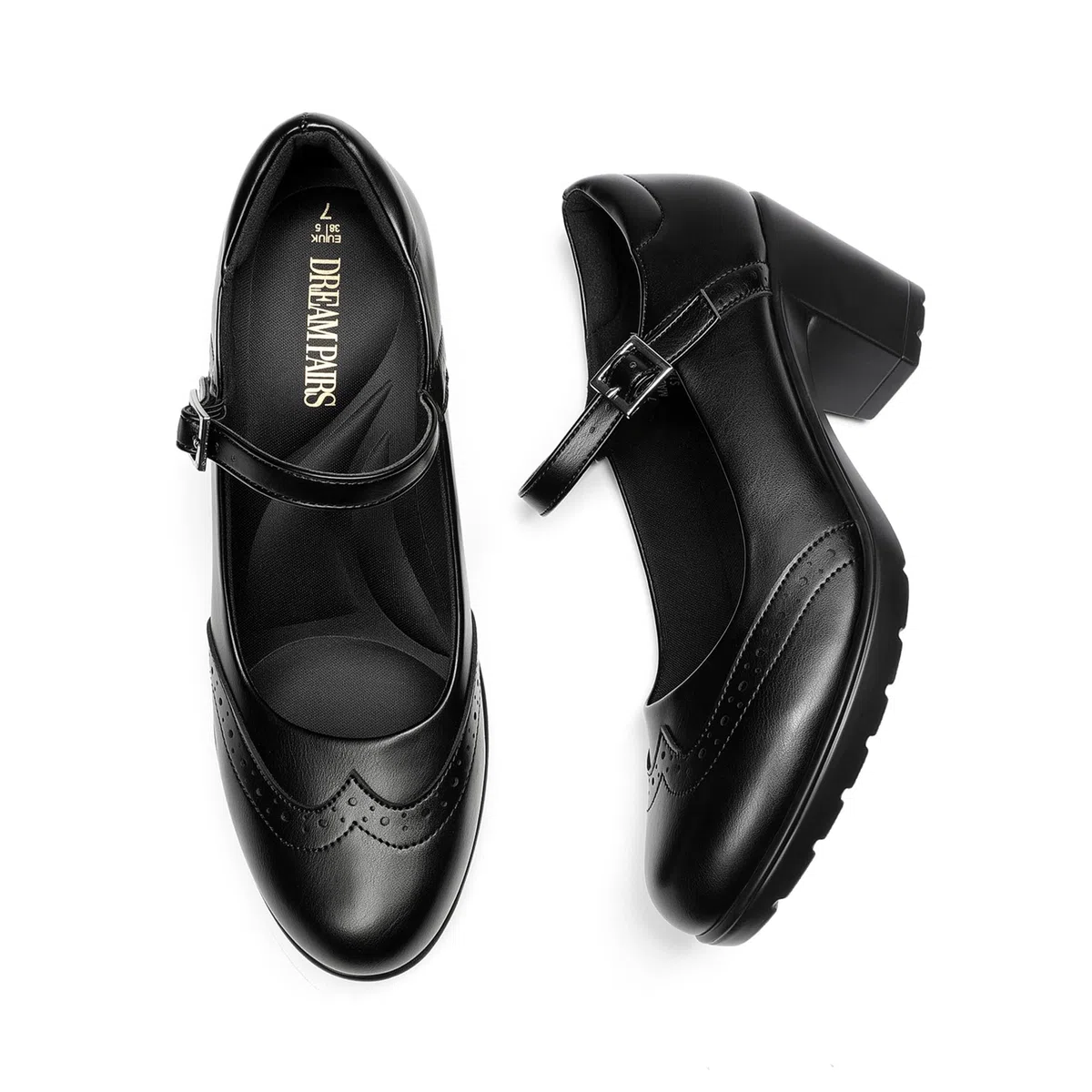 DREAM PAIRS Scarpe Oxfords Mary Jane Donna - Eleganti Comode Scarpe con Tacco, per Feste Scuola Uso Quotidiano