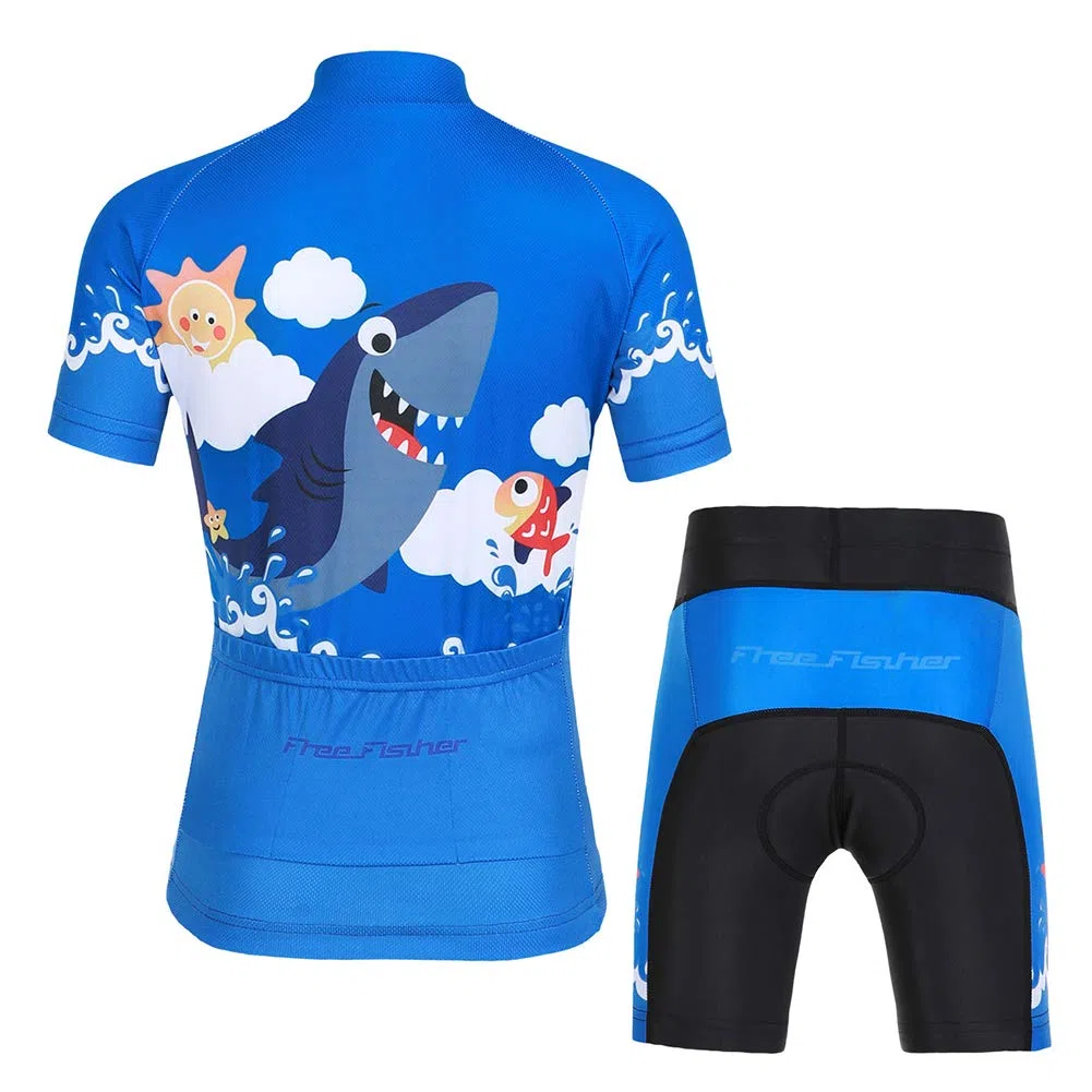 Set da Ciclismo Bambino Maglia a Maniche Corte e Pantaloncini con Seduta Imbottita Completo da Ciclismo Bambini Ragazze