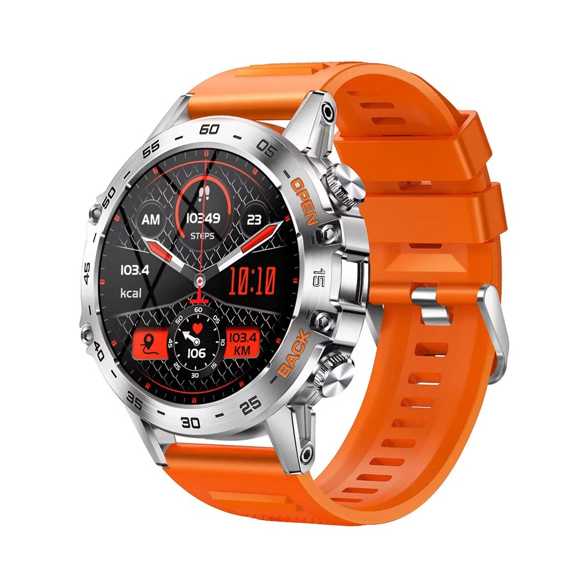 Smart Watch, smartwatch militare Bluetooth da uomo, oltre 100 modalità sportive, alla moda, per fitness, frequenza cardiaca, pressione sanguigna, monitoraggio dell'ossigeno nel sangue,