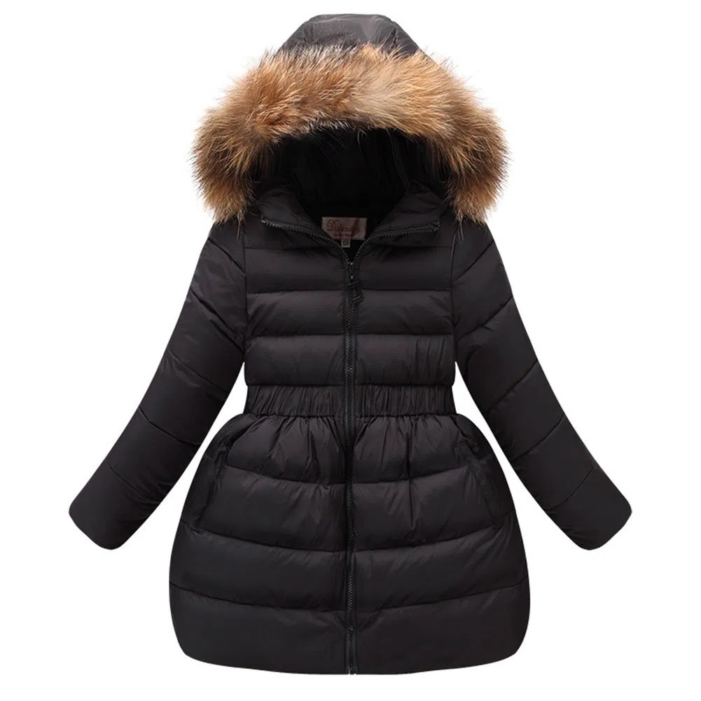 Piumino Bambina Invernale Giacca Bambina Piumino lungo Cappotto per Bambini Elastic