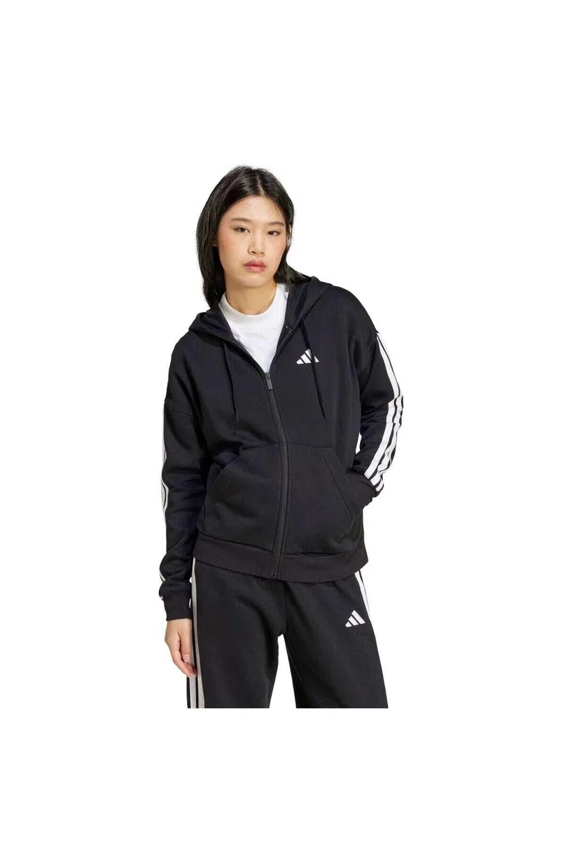 Adidas Donna Essentials 3-Stripes Full-Zip Fleece Hoodie