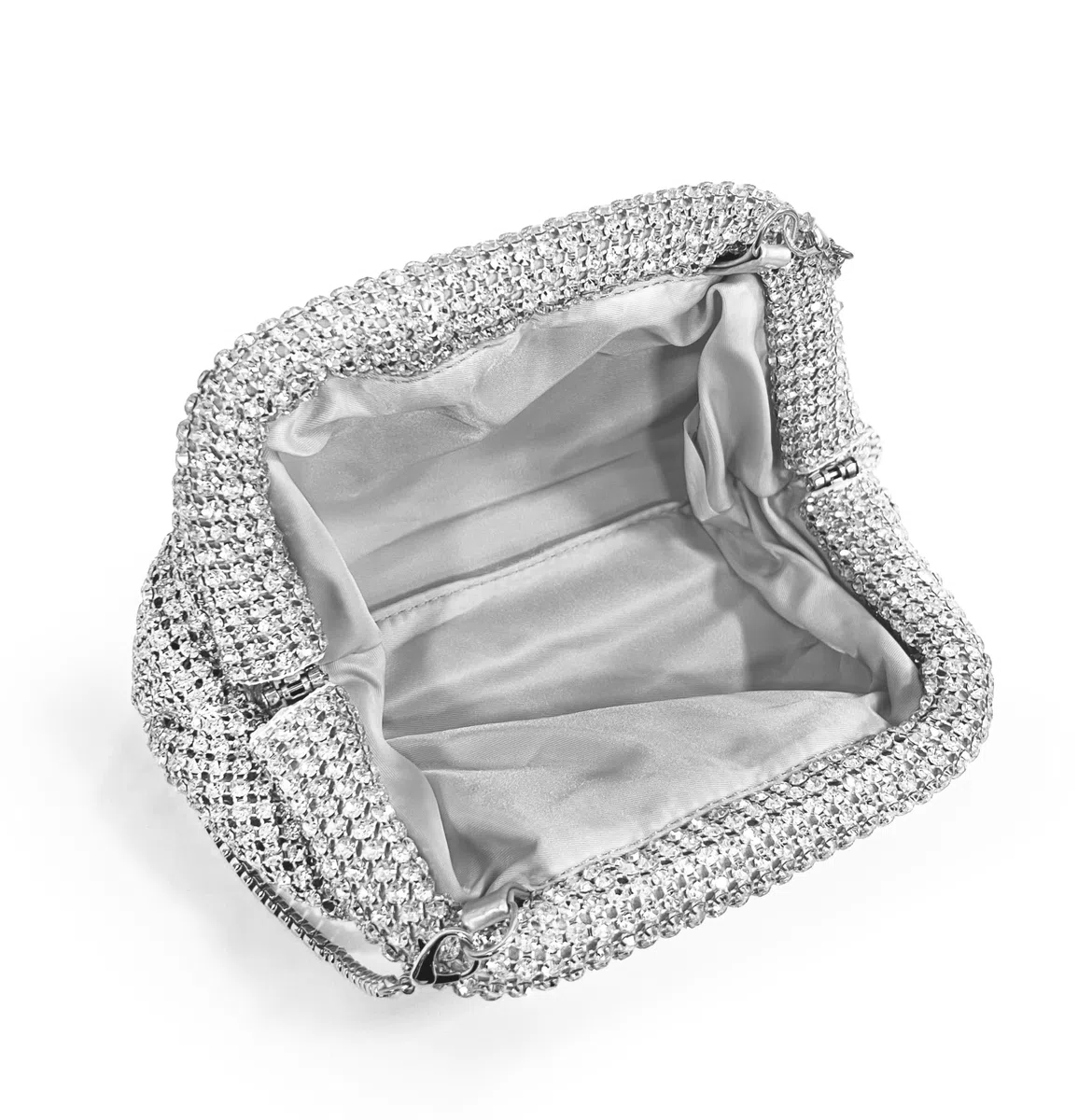 ANGELO Pochette da Donna Elegante con Strass, Piccola Borsa Clutch a Mano e Tracolla, Borsetta da Sera Mini Scintillante, per Cerimonia, Eventi, Matrimonio, Festa