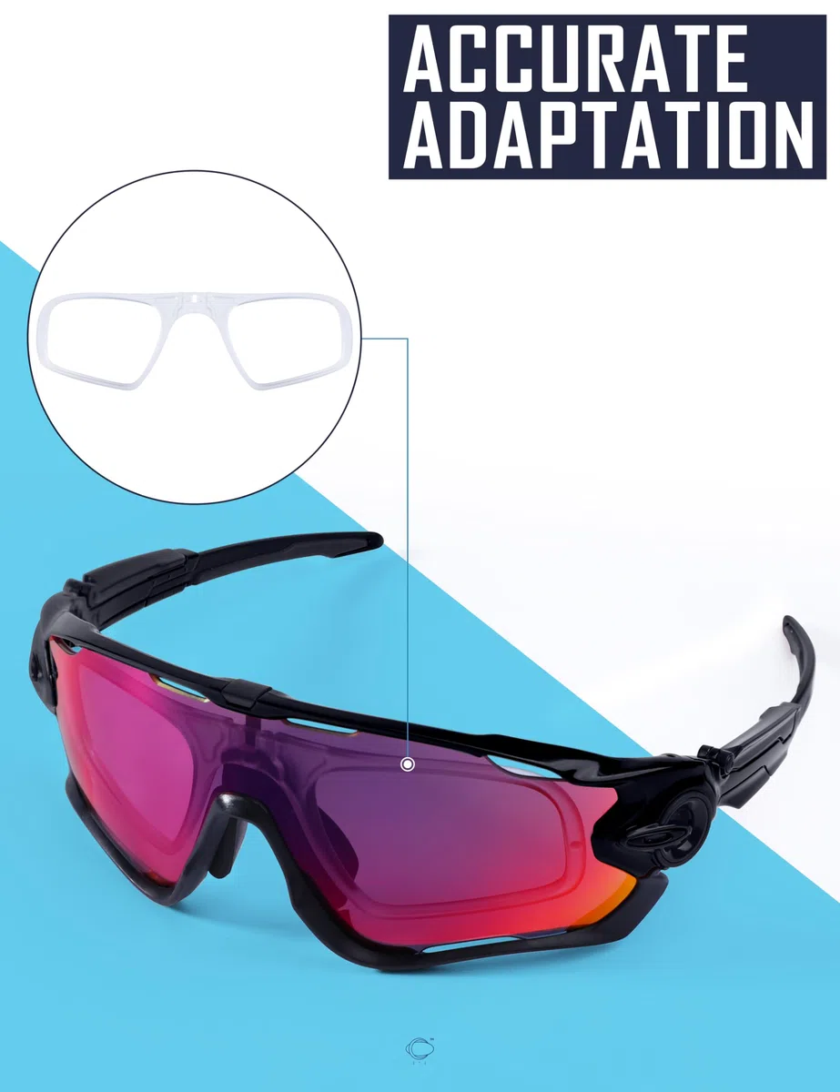 Saucer Inserto Clip-On | Inserto ottico Rx per Oakley OO9290Jaw-breaker | OO9270Jaw-breaker Asian Fit (AF) Occhiali da sole, Trasparente, Taglia unica