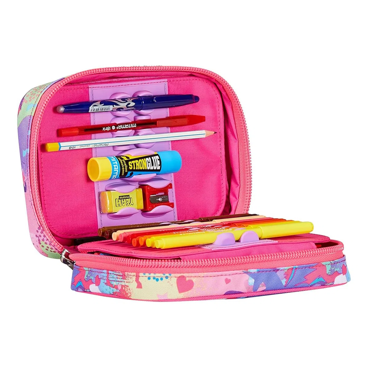SJ GANG STYLE JAM GANG Astuccio Scuola Speed Pad, Rosa, Unibraid, Portapenne Mono Scomparto Con Plance Amovibili e Penne, Matite, Colori, Accessori Zaino, Elementari, Medie, Bambina