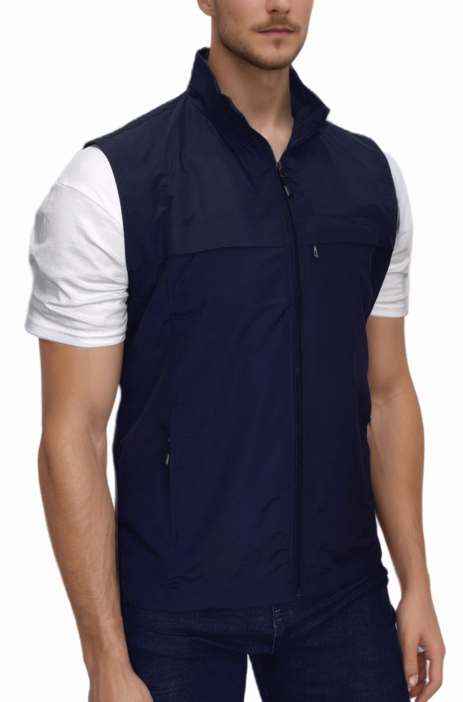 Uomo Gilet da Pesca All'aperto Gilet Multitasche Gilet Estivo ad Asciugatura Rapida Gilet Sportivo con Zip Fotografia Campeggio Caccia Alpinismo Giacca Senza Maniche