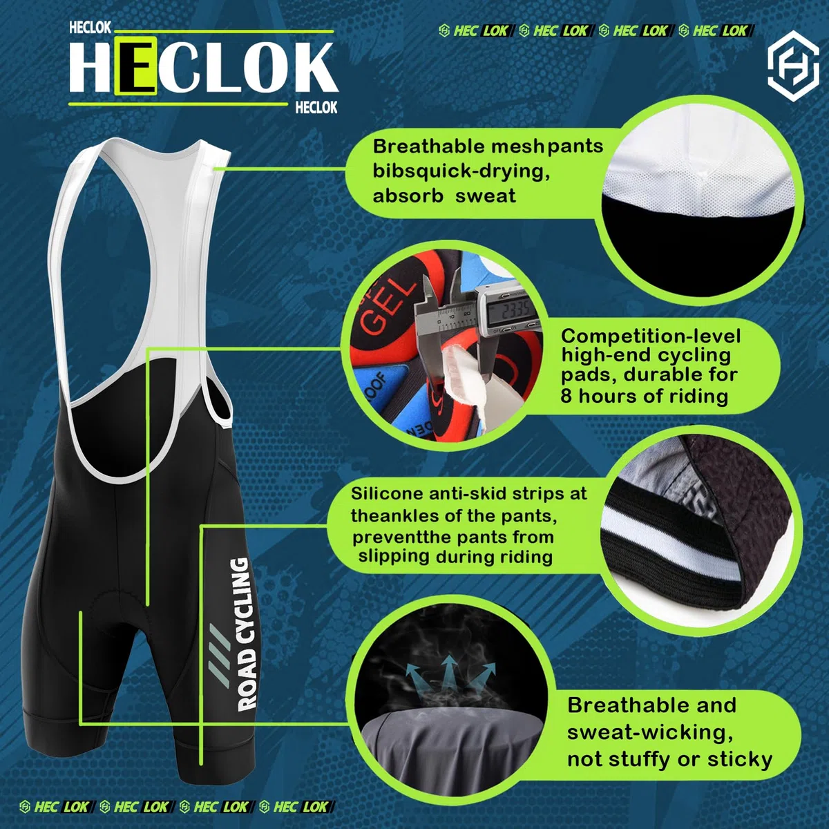 Completi Uomo Ciclismo Estivo Completo Ciclismo Maglia Zip Estivo su strada MTB Maglia Ciclismo Manica Corta e Pantaloncini Bici Imbottiti Salopette Gel