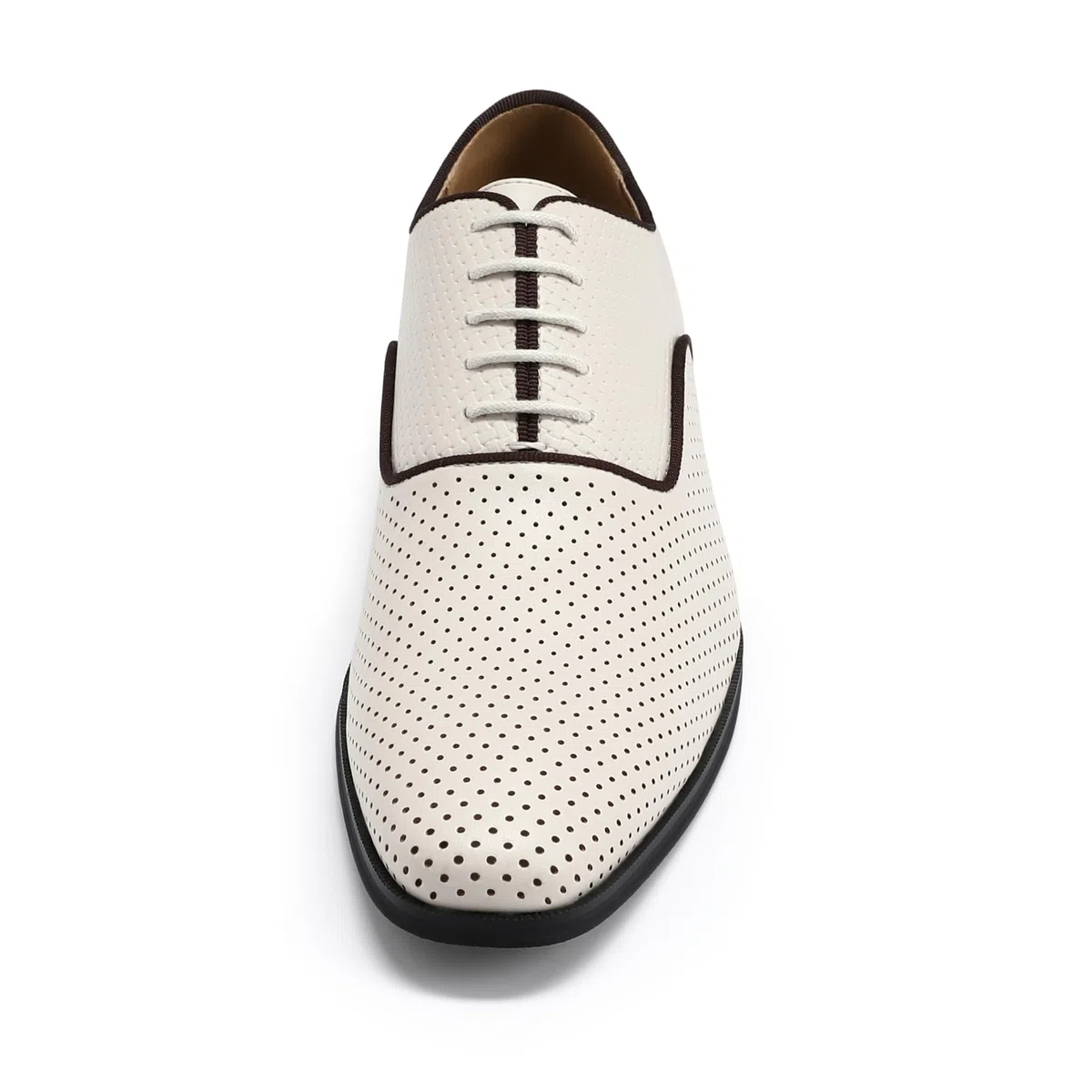 YFFUSHI Scarpe Stringate per Uomo Oxford Perforate e Traspiranti in PU Tessuto Formali e Casual per Lavoro