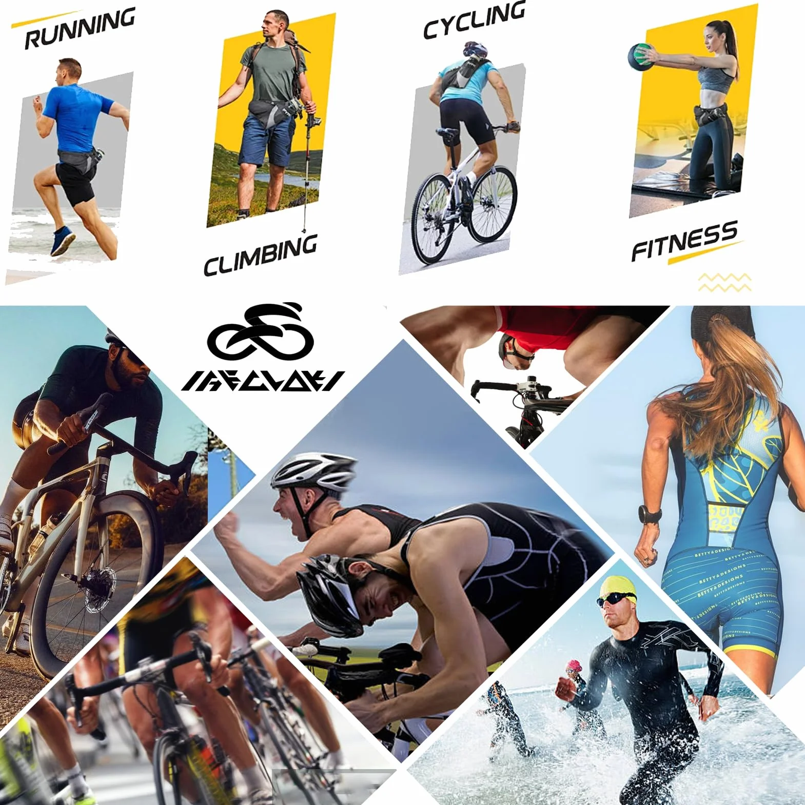 Tuta da Triathlon a Maniche Corte da Uomo,da 3 Tasche,Trisuit Cycling Skinsuit with Gel Pad,Ciclismo Body Skinsuit per Nuoto/Corsa/Ciclismo,Abbigliamento Ciclismo Monopezzo