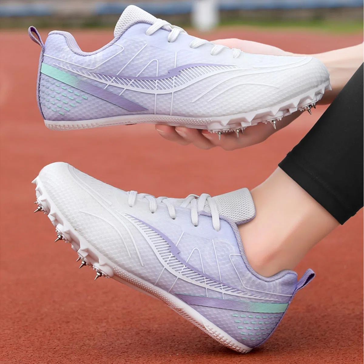 Scarpe da Atletica Leggero Donna 7 Chiodi Traspiranti Scarpe da Corsa Professionali da Competizione per Atletica Leggera