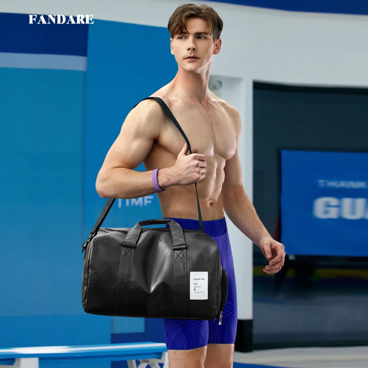 FANDARE Retrò Borsoni Donna Uomo Borsone da Viaggio PU Pelle Bagaglio a Mano Borsone Palestra Borsone da Cabinada con Scomparto per le Scarpe Borsa Sportiva Palestra Weekend Impermeabile Tote Bag