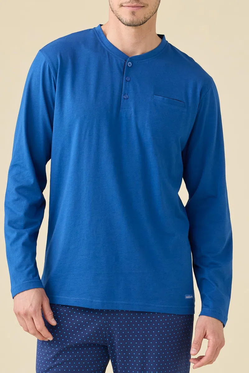 Noidinotte - Pigiama Uomo in Cotone Top Manica Lunga e Pantalone Lungo