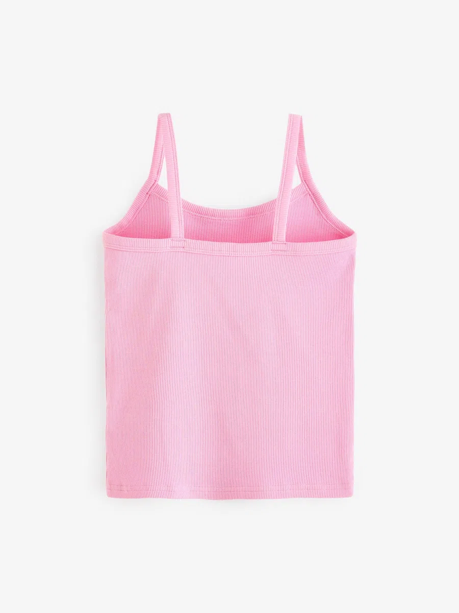 NEXT Ragazza Confezione da 5 canotte pastello a coste