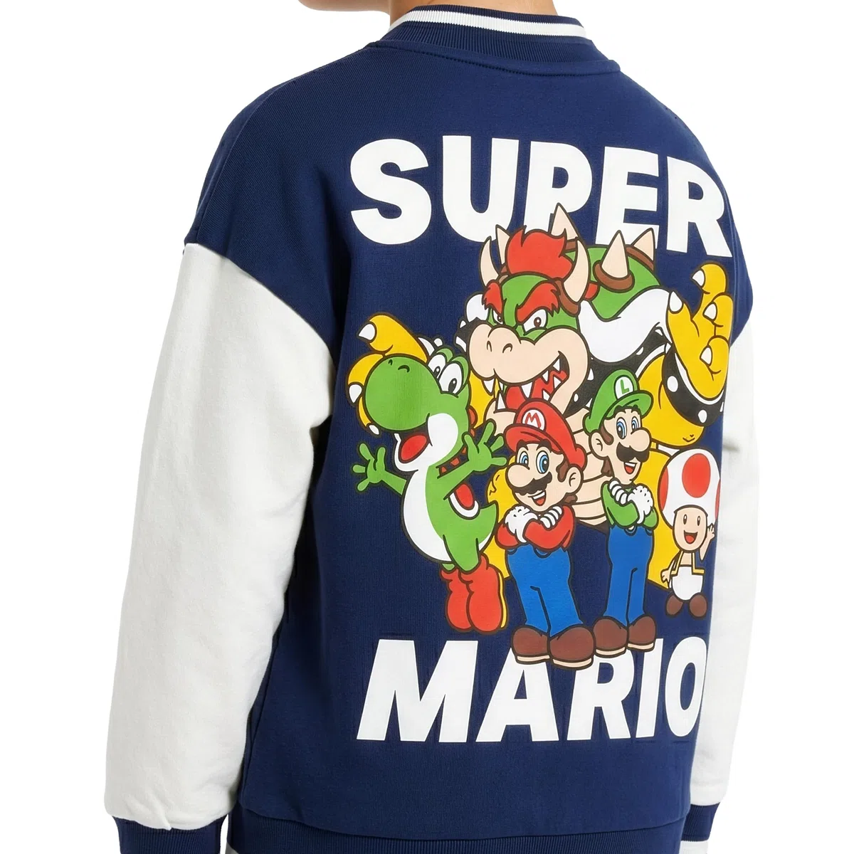 Super Mario Giacca bomber Mario, Luigi, Bowser e Yoshi, giacca per ragazzi, giacche Varsity, età da 5 a 13 anni