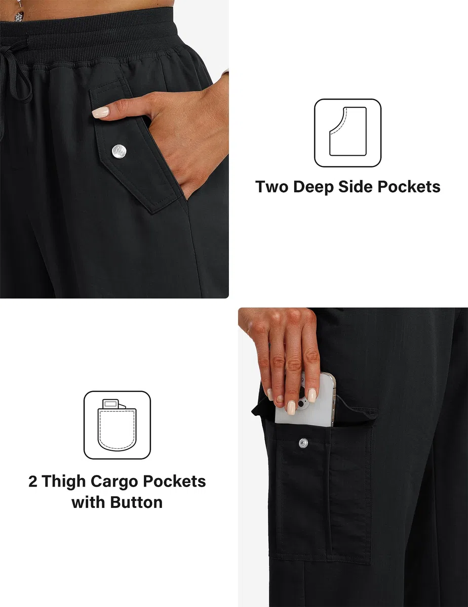 JINSHI Pantaloni Cargo Donna Leggeri Jogging Pantaloni Traspiranti Sport Casual Escursionismo Campeggio Trekking Pantaloni con Muti-Tasche