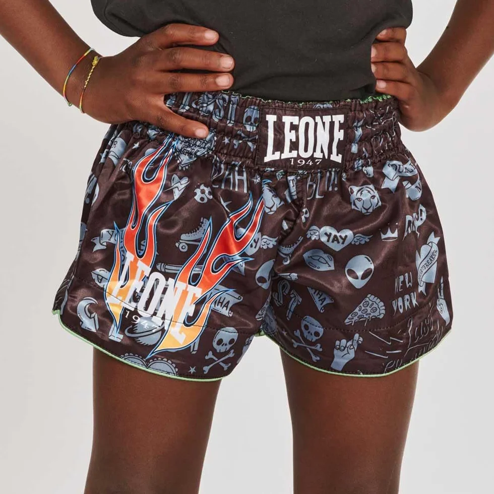 Leone 1947 - Pantaloncini Boxe, Pantaloncini Kick-Thai Jr. Unisex - Bambini e Ragazzi