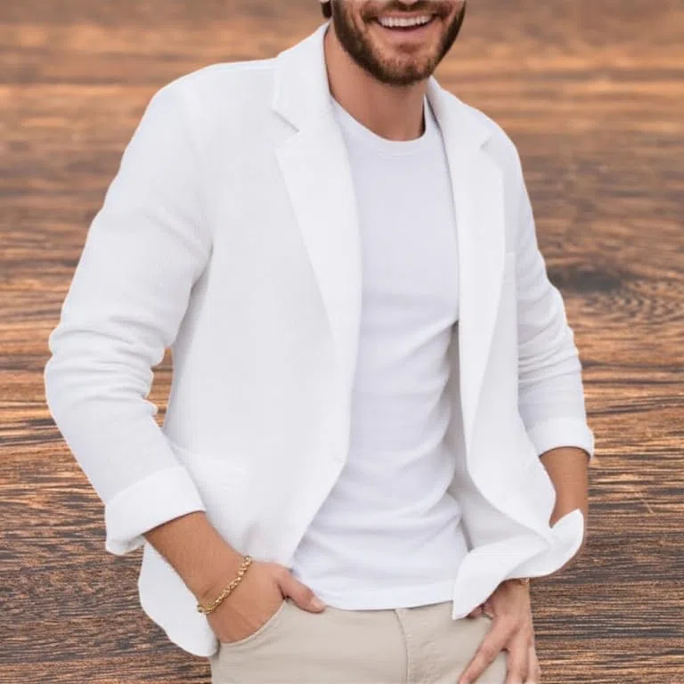 Generico Blazer Uomo Casual, Giacca Sportiva Casual da Uomo, Elegante, con Due Bottoni, in Lino, vestibilità Regolare, Leggera, Estiva, da Esterno, con Risvolto, Sportiva