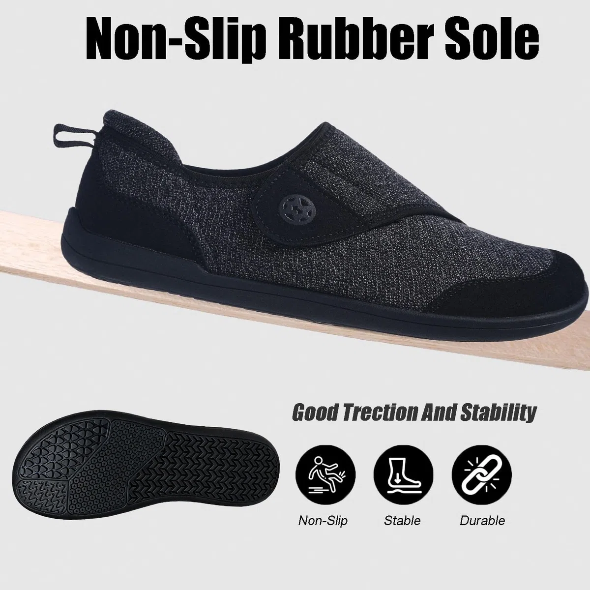 Scarpe Diabetiche Uomo Donna Pantofole Molto Larghe Ortopedica Edema Scarpe da Riabilitazione Antiscivolo Regolabili Traspirante Ciabatte da Passeggio per Interni ed Esterni