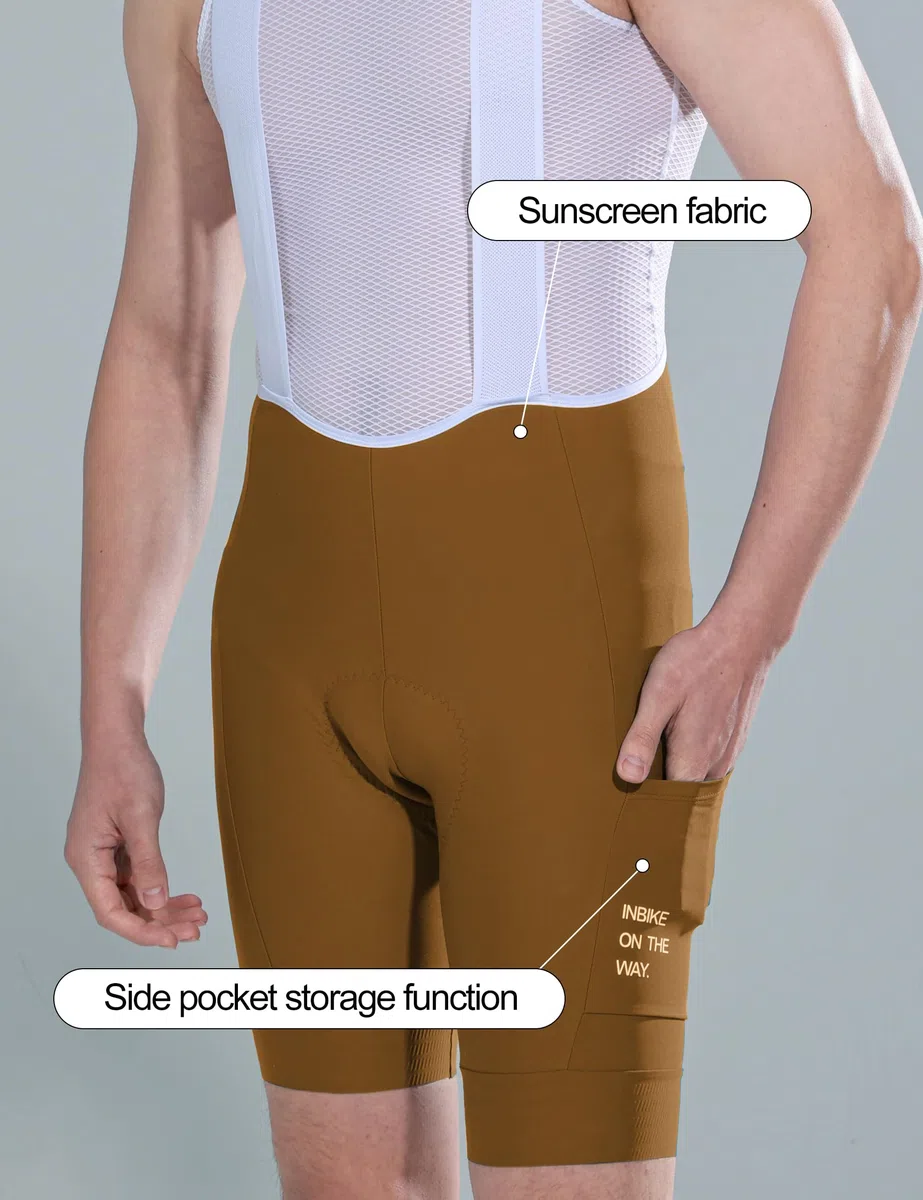 INBIKE Salopette Ciclismo Uomo con Fodello 3D Pantaloncini Bici da Strada con Bretelle Pantaloncini MTB Traspirante Asciugatura Rapida Abbigliamento Ciclismo Estivo
