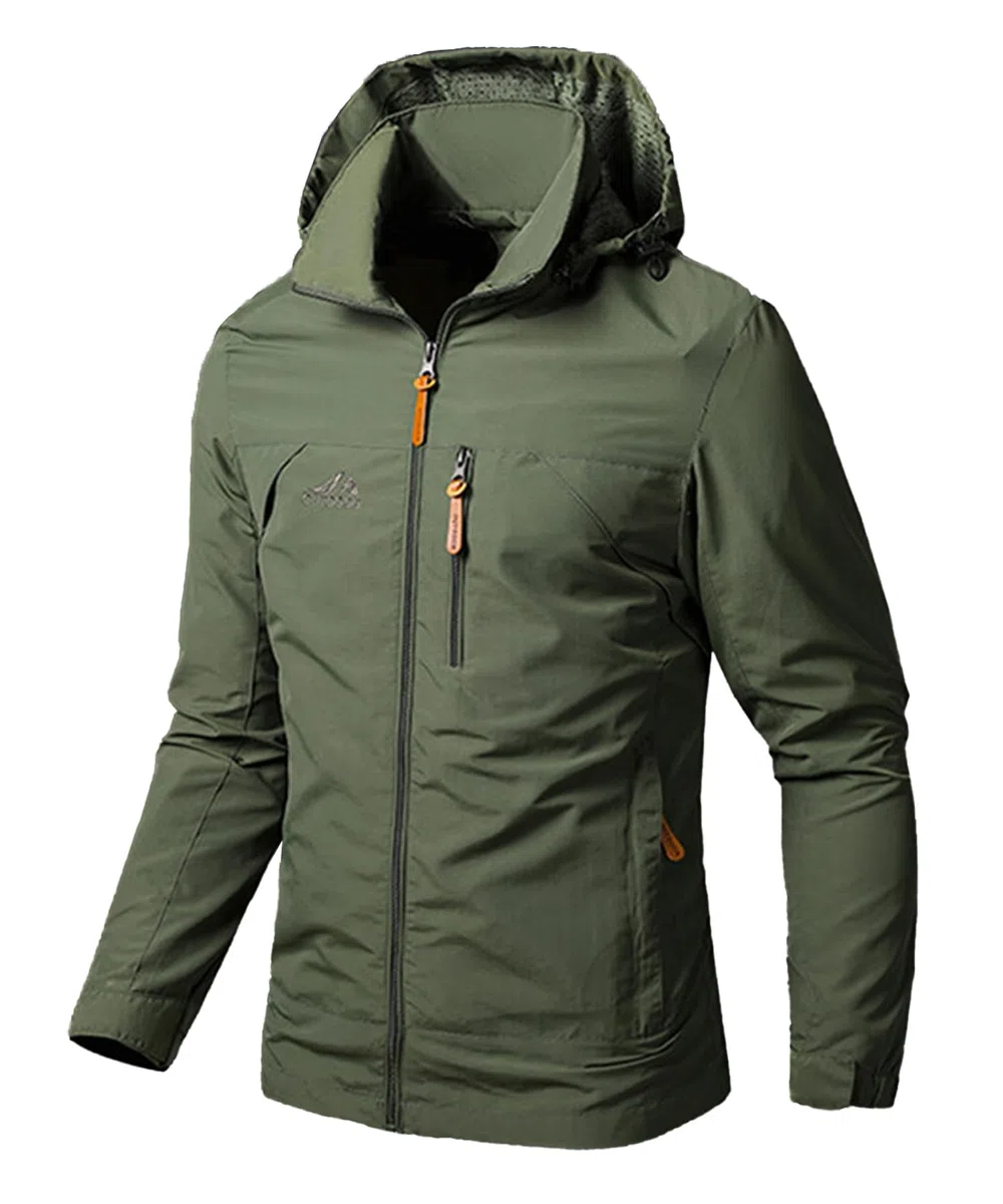 Giacca da uomo con cappuccio Casual Sportivo Leggero Softshell Jacket Antivento impermeabile per Esterni Giacca Multitasche Giacca a Vento Arrampicata Abbigliamento da Trekking