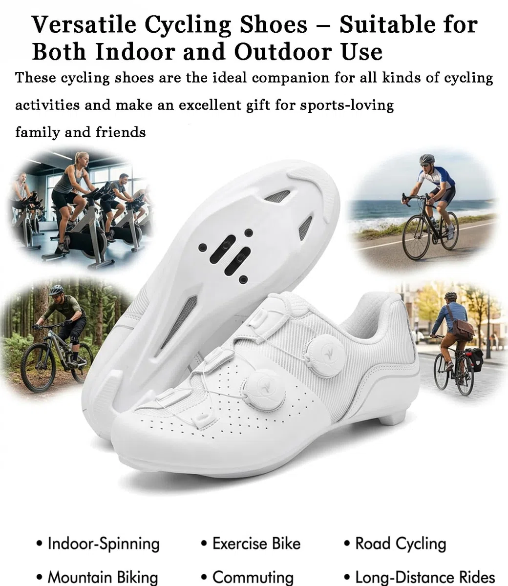 Hixingo Scarpe Ciclismo Strada Uomo, da Donna, Compatibili Pedali SPD SPD-SL Look Delta, Scarpe MTB Bike per Bici da Strada, Unisex Scarpes Ciclismo MTB Traspirante All'aperto per Bici 37-47 EU