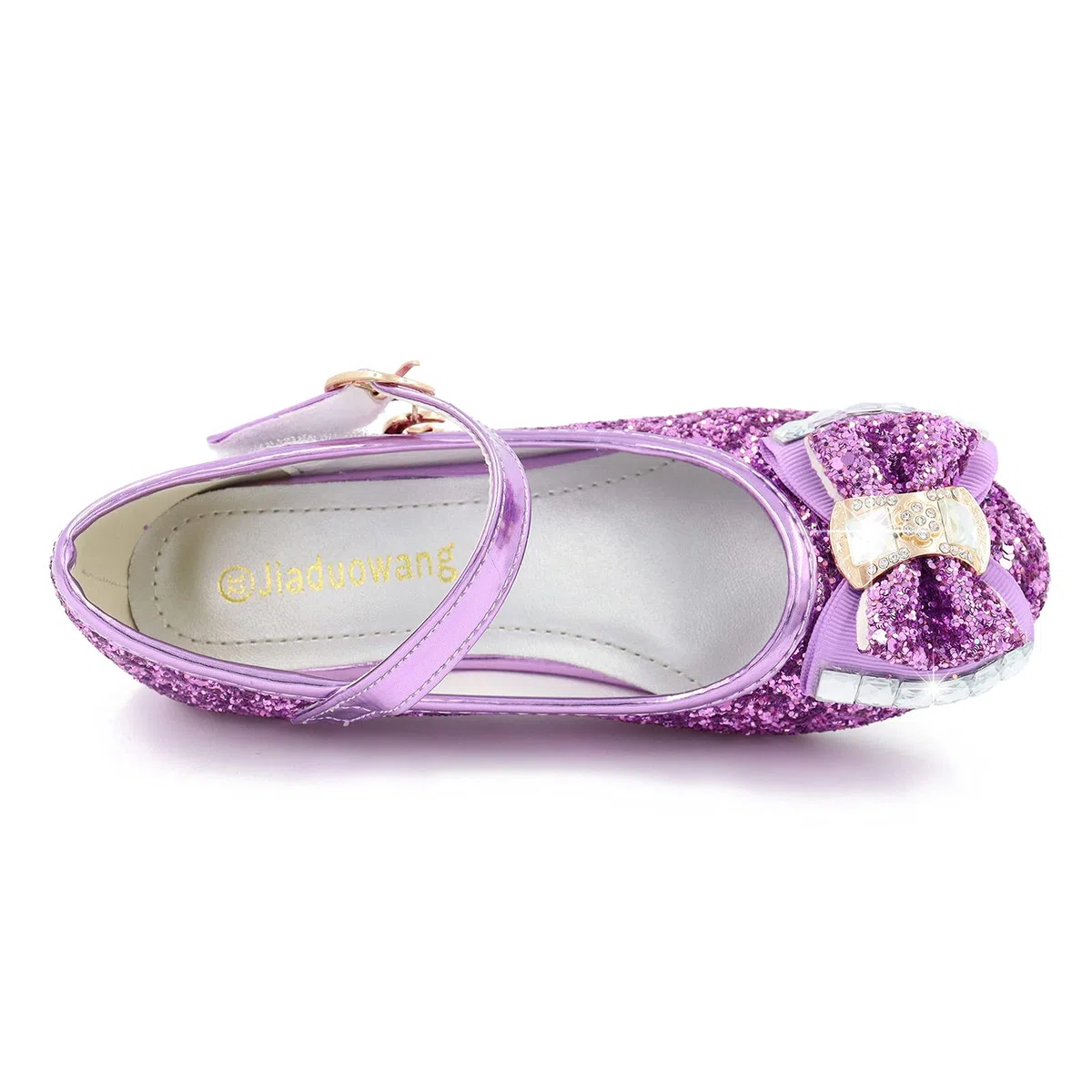 Principessa Bambina scarpa Glitterate Tacchi Ragazza Cosplay Principessa Paillettes Eleganti Bambina Cerimonia Festa, Viola/ 33