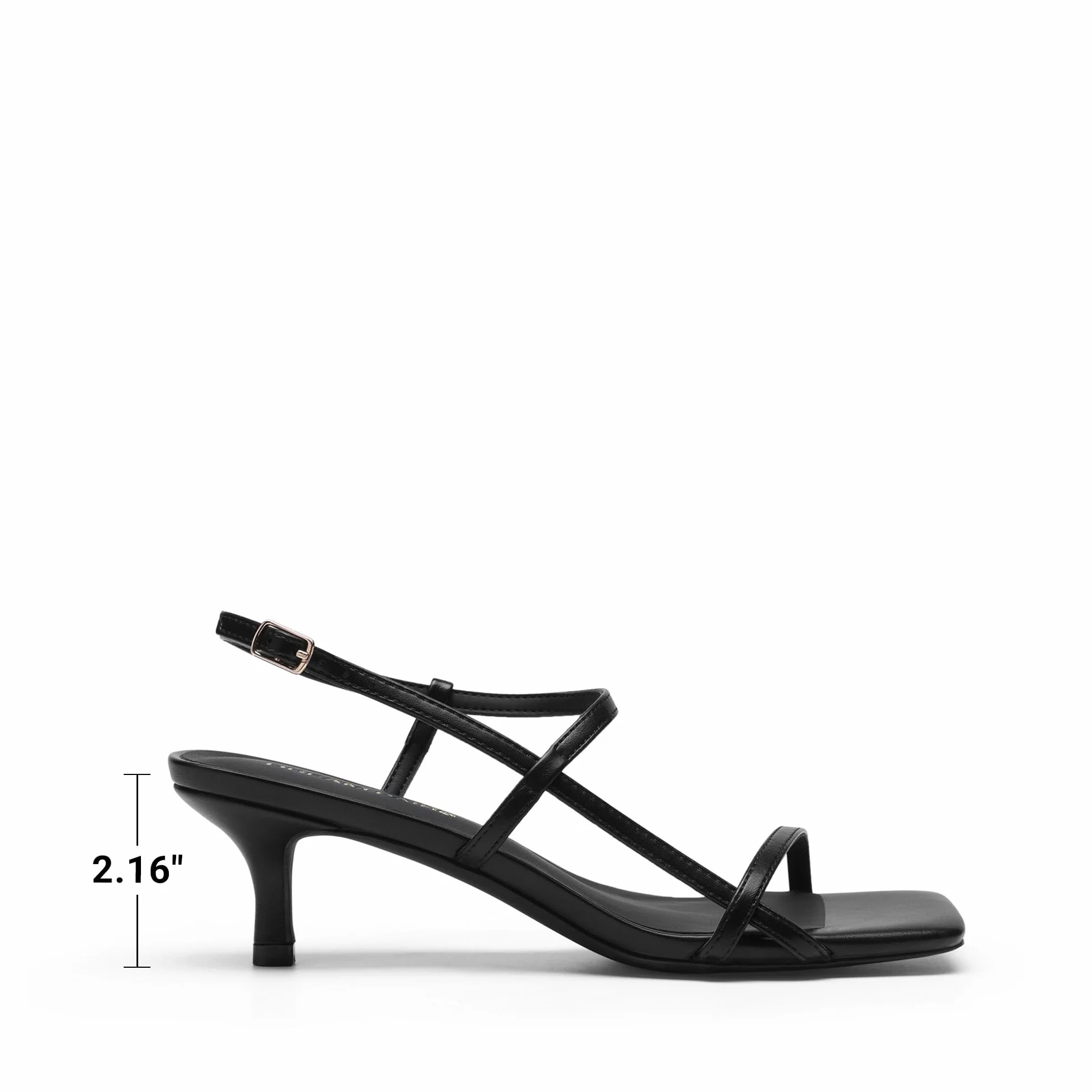 DREAM PAIRS Sandali Donna Eleganti con Tacco Basso Kitten, Punta Quadrata Aperta e Cinturino alla Caviglia per Feste e Cerimonie