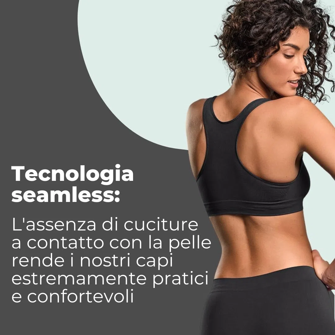 FOCENZA Set 3 Pezzi Reggiseno Sportivo in Microfibra Traspirante, Reggiseno Senza Ferretto e Senza Cuciture in Vari Colori, Made in Italy