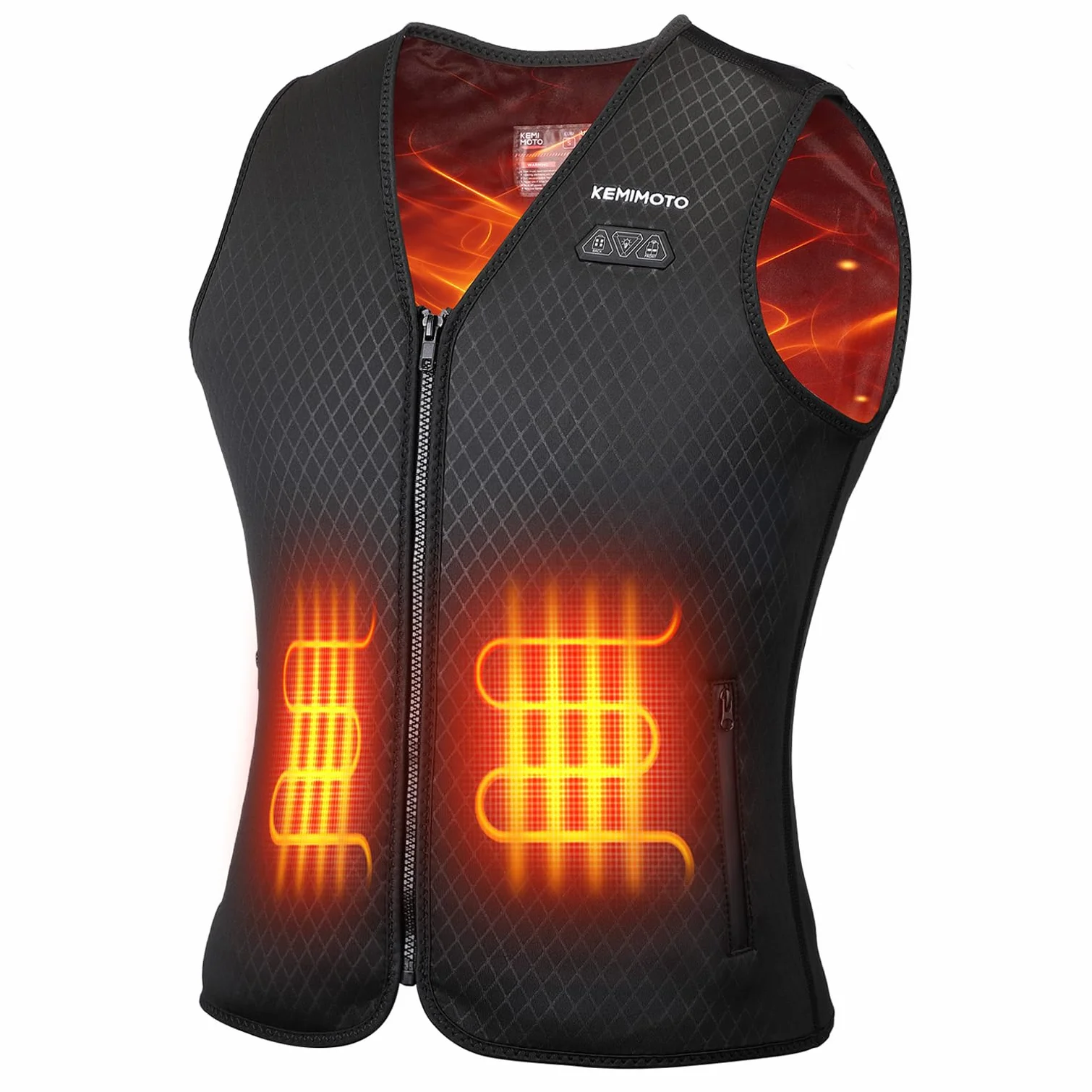 KEMIMOTO Gilet Riscaldato Donna, Elettrico Gilet Riscaldato con USB, Giubbotti Riscaldati a Batteria Doppi Controlle per all’aperto Lavoro Sci Escursionismo Caccia Moto