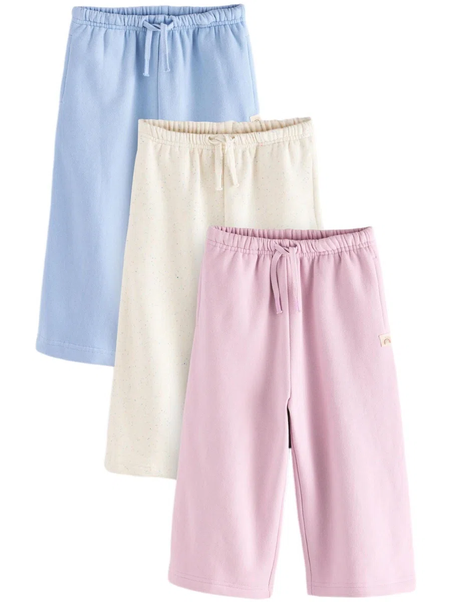 NEXT Ragazza Confezione da 3 Pantaloni da Jogging con Gamba Larga