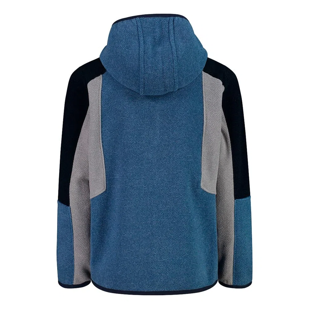 CMP Giacca Da Bambino In Pile Knit Tech Con Cappuccio Fisso Jacket Unisex - Bambini e ragazzi