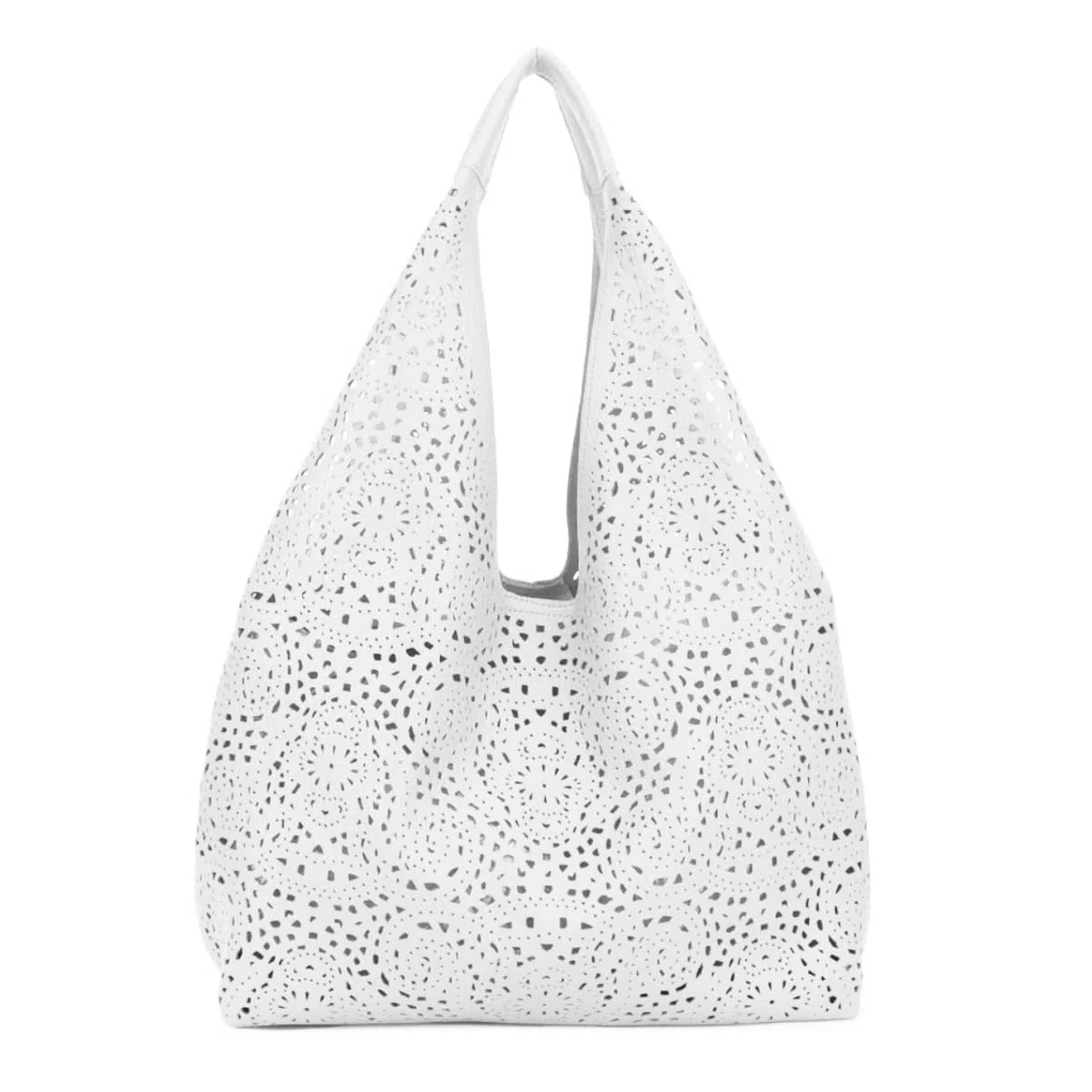 ANGELO Set di Borsa da Donna in Pelle PU, Hobo Bag a Spalla Traforata, Tote a Sacca con Pochette a Tracolla Regolabile, Elegante Capiente per Uso Quotidiano, Lavoro, Shopping, Università