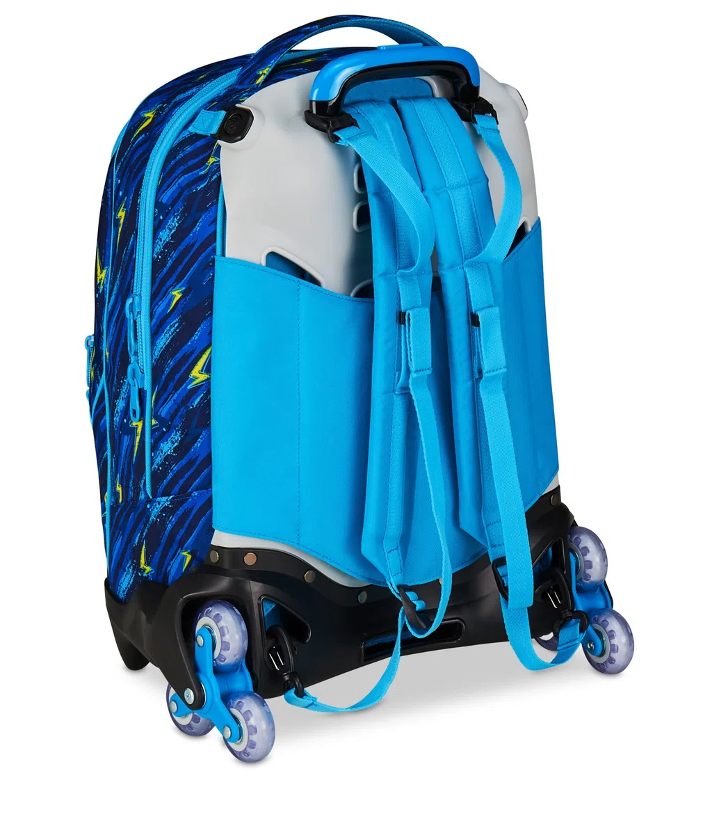 SJ GANG STYLE JAM GANG Trolley Scuola Jack 3 Ruote Dragon Glide, Blu, 3 in 1, Zaino Triplo Uso con Carrello Sganciabile, 33 L, Zaino Scuola Elementare, Zaino Bambino