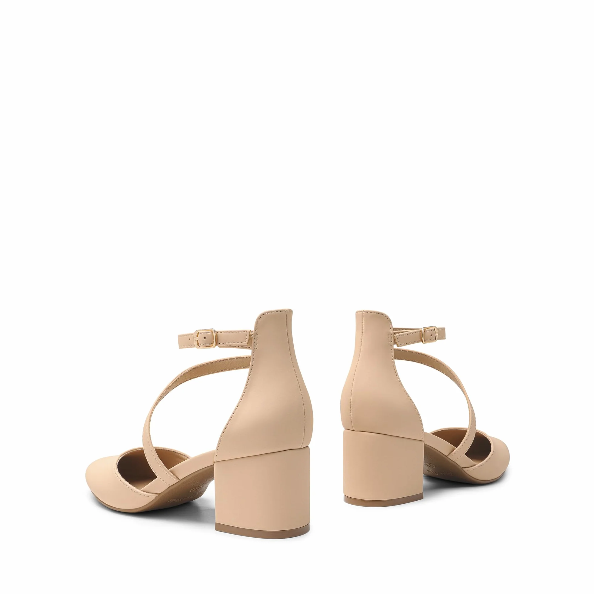 DREAM PAIRS Scarpe Tacco Donna Eleganti Decollete a Cinturini Incrociati Punta Chiusa Sposa Decolte Tacco Medio Largo
