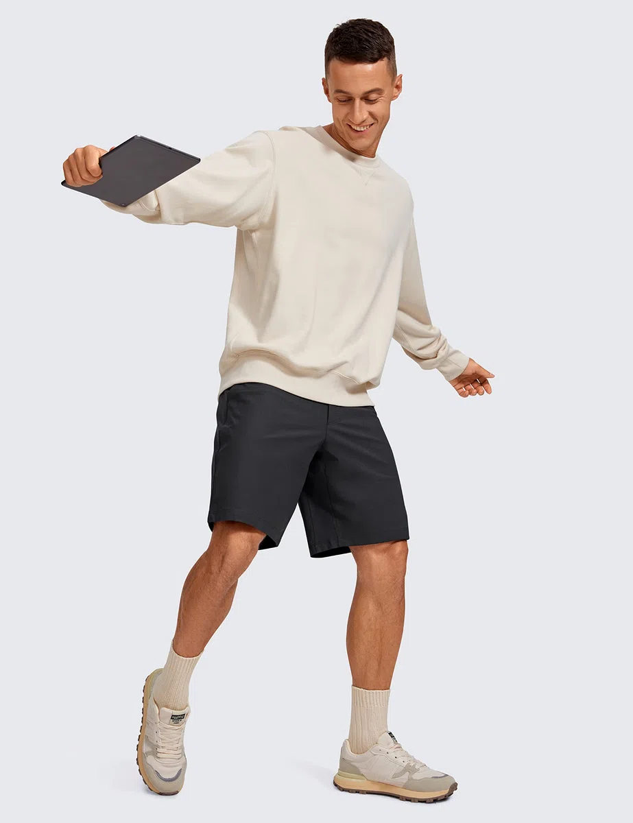 CRZ YOGA Pantaloncini da Golf Comfort per Tutto Il Giorno da Uomo - Pantaloncini da Lavoro Casual Leggeri Elasticizzati da 7/9 Pollici con Tasche