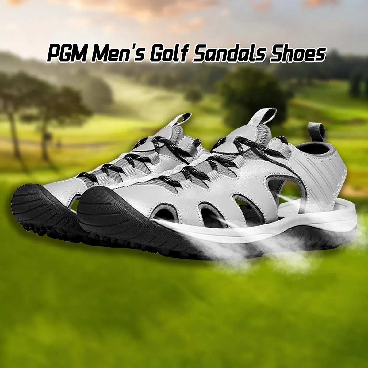 PGM Sandali da Golf da Uomo, Sandali Sportivi Casual, Leggeri, Antiscivolo e Traspiranti, Scarpe per Sport, Escursionismo e attività all’Aperto