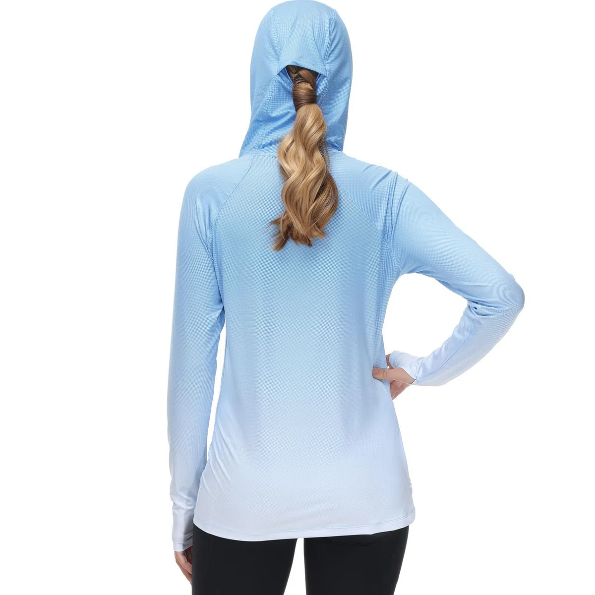 Bassdash FS23W Camicia con Cappuccio da Pesca UPF 50+ da Donna con Maschera Facciale e Fori per i Pollici