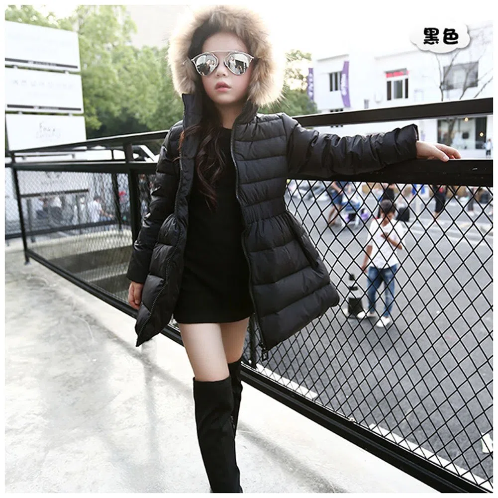 Piumino Bambina Invernale Giacca Bambina Piumino lungo Cappotto per Bambini Elastic
