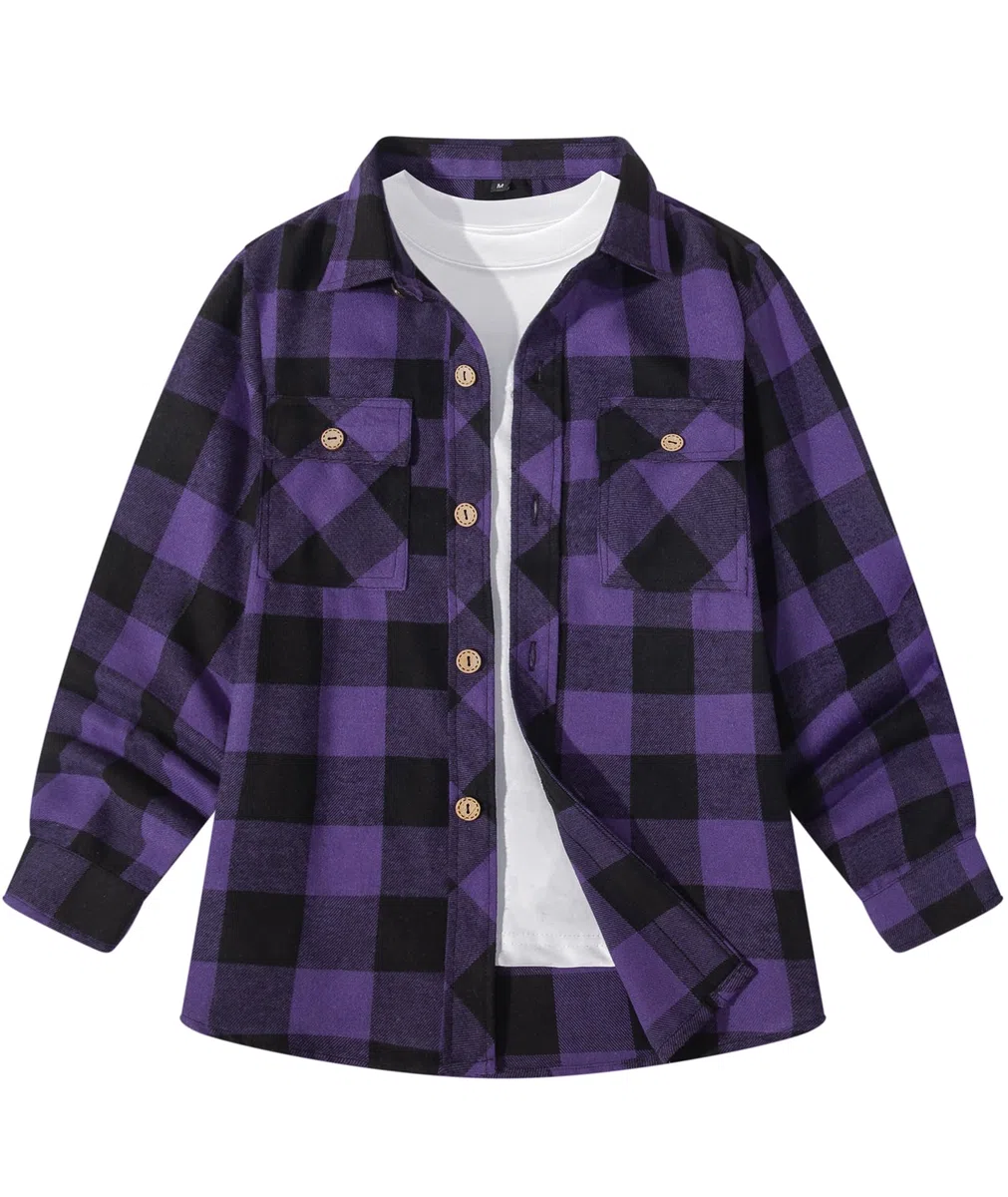 SwissWell Camicia a Quadri Ragazzi Ragazzo Flanella Camicie Bambini Bambino Maniche Lunghe Classica Autunno Inverno Camicia