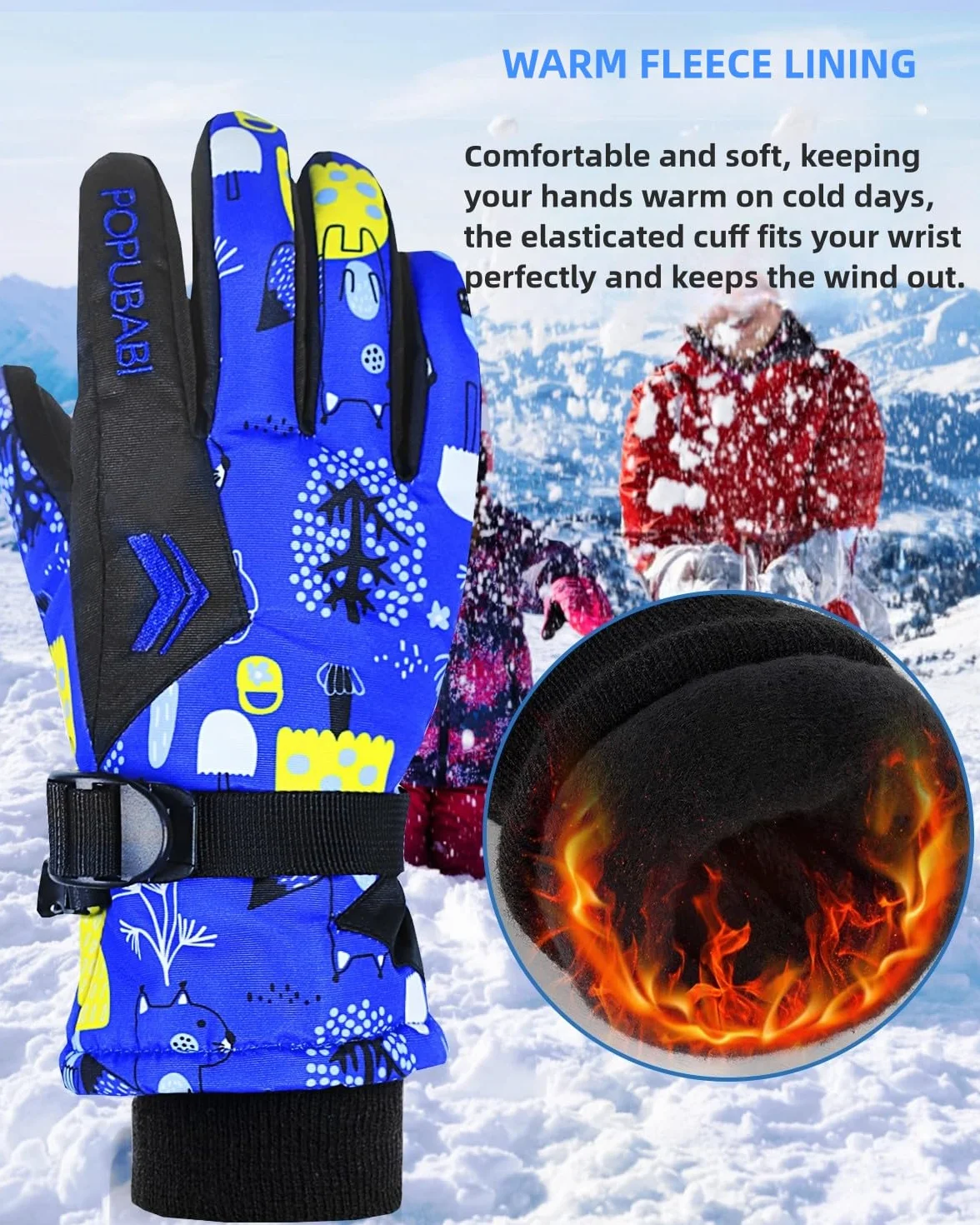 Thinsulate - Guanti da sci per bambini, impermeabili, invernali, termici, guanti da neve, per snowboard, sci, escursionismo, corsa, ciclismo