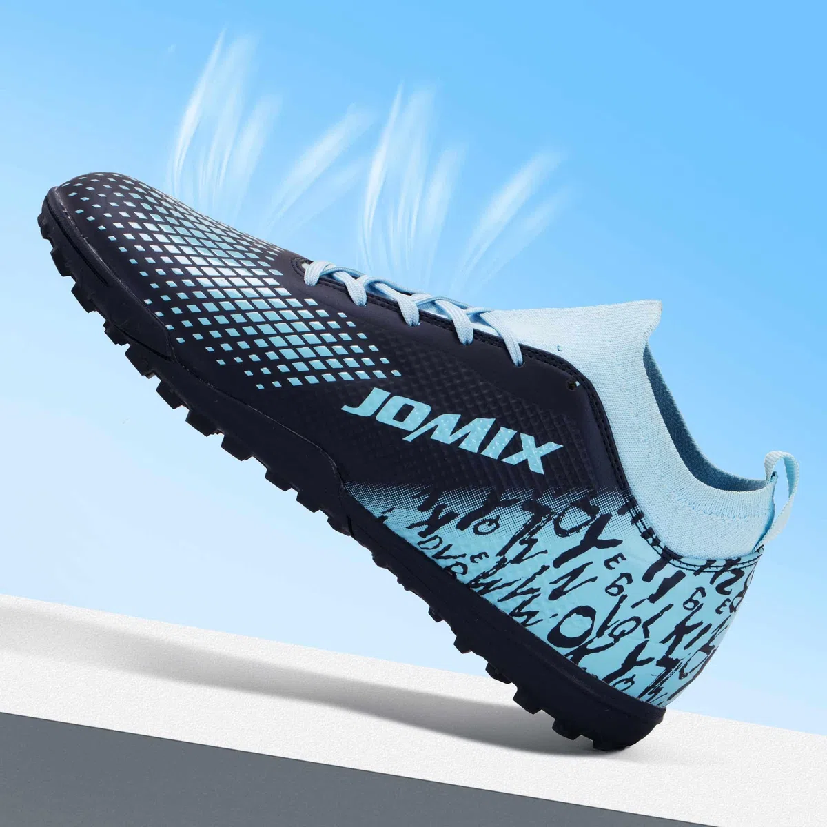 JOMIX Scarpe da Calcetto Calcio Unisex Bambini Ragazzi Adolescenti – Multitacchetti TF per Campi Sintetici ed Erba Artificiale – Leggere Resistenti Antiscivolo WOS250436 (Blu, 35)