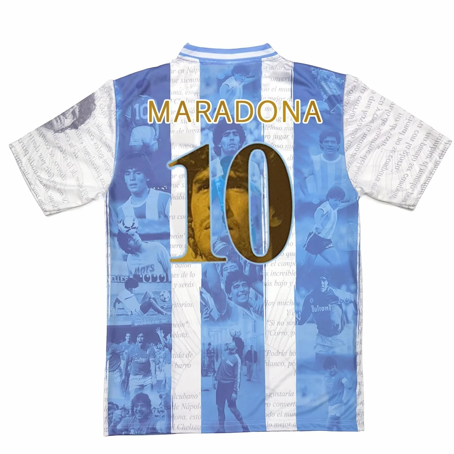 Soul up Maglia Calcio Diego Armando Maradona - El Pibe de Oro. Replica Ufficiale. Maglietta Calcio Argentina per Ragazzo e Adulto.