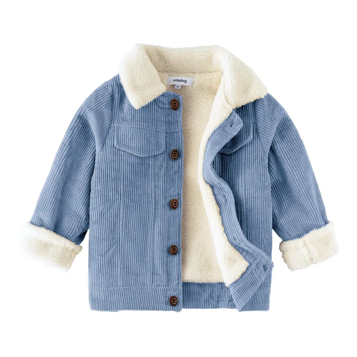 Volunboy Bambino Ragazzi Giacca in Pile Foderata, L'Autunno Inverno Sherpa Bambini Felpato Cappotto Giubbotto