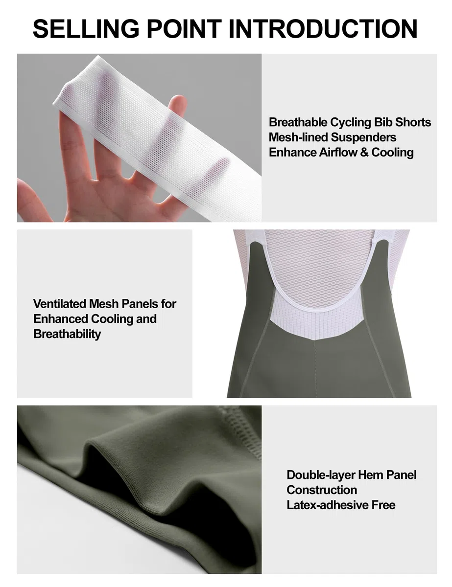 INBIKE Salopette Ciclismo Uomo con Fodello 3D Pantaloncini Bici da Strada con Bretelle Pantaloncini MTB Traspirante Asciugatura Rapida Abbigliamento Ciclismo Estivo