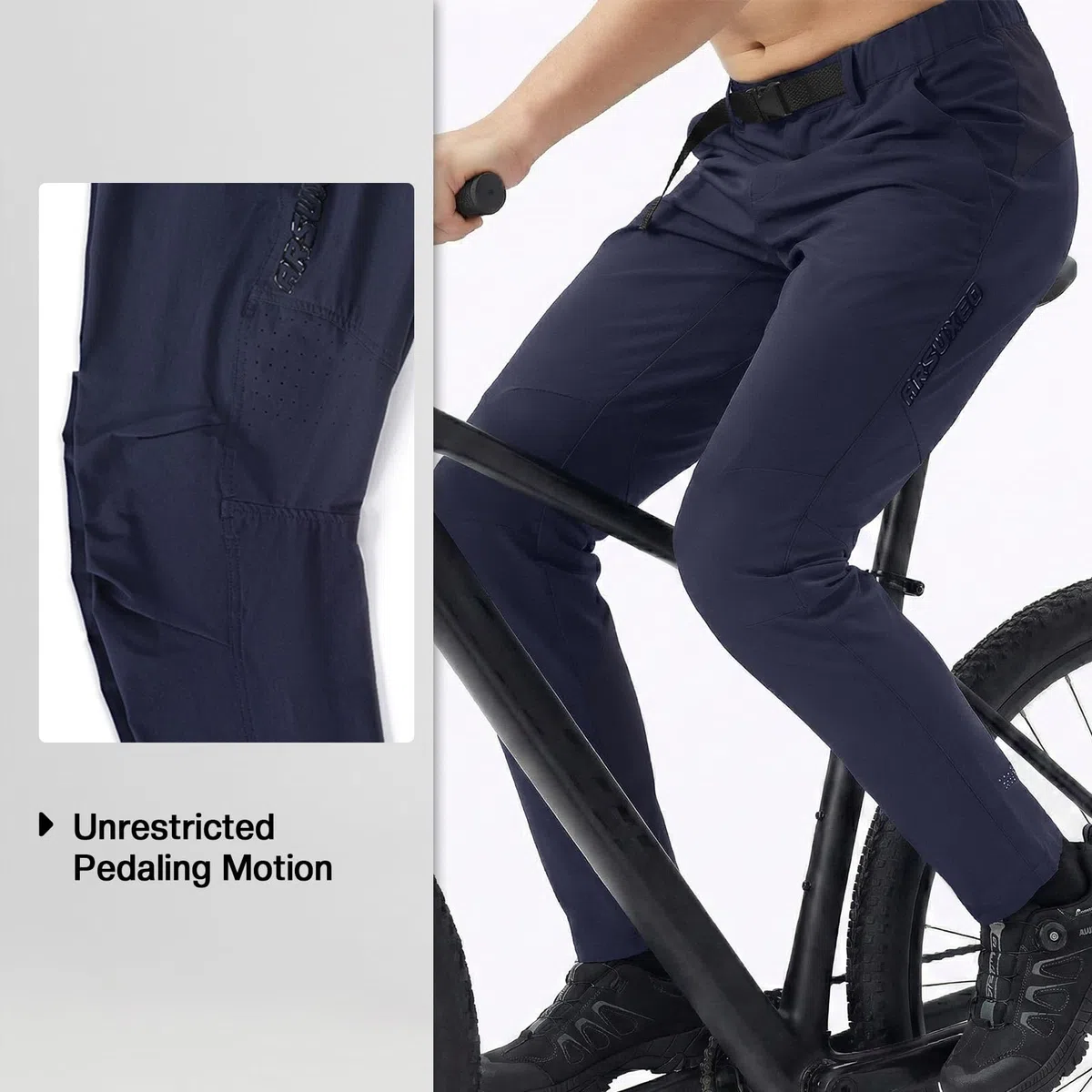 ARSUXEO Pantaloni Sportivi Outdoor da Uomo, Pantaloni da Ciclismo con Tasche con Zip, Pantaloni per Escursionismo, Campeggio, Arrampicata e Corsa, G5
