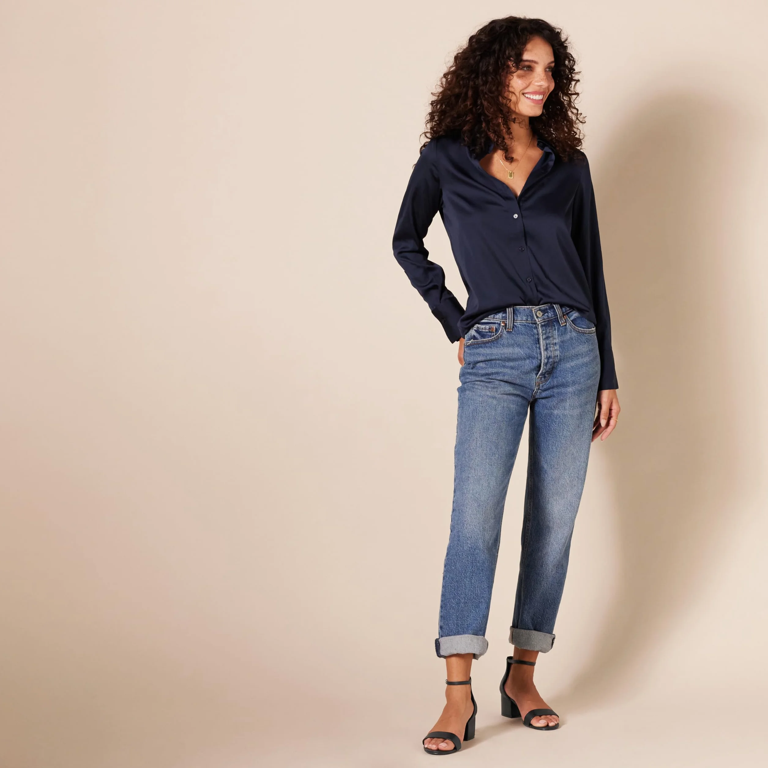 Amazon Essentials Sandali con Tacco e Due Cinturini Donna
