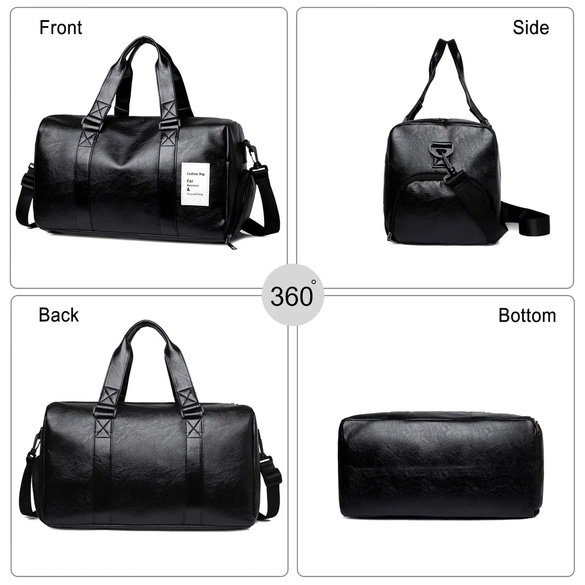 FANDARE Retrò Borsoni Donna Uomo Borsone da Viaggio PU Pelle Bagaglio a Mano Borsone Palestra Borsone da Cabinada con Scomparto per le Scarpe Borsa Sportiva Palestra Weekend Impermeabile Tote Bag